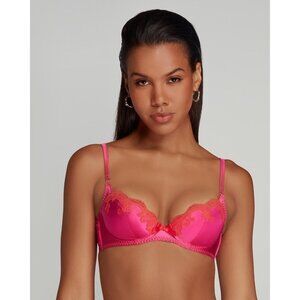 Agent Provocateur Molly Pink Red Silk 36B Bra NWT $235